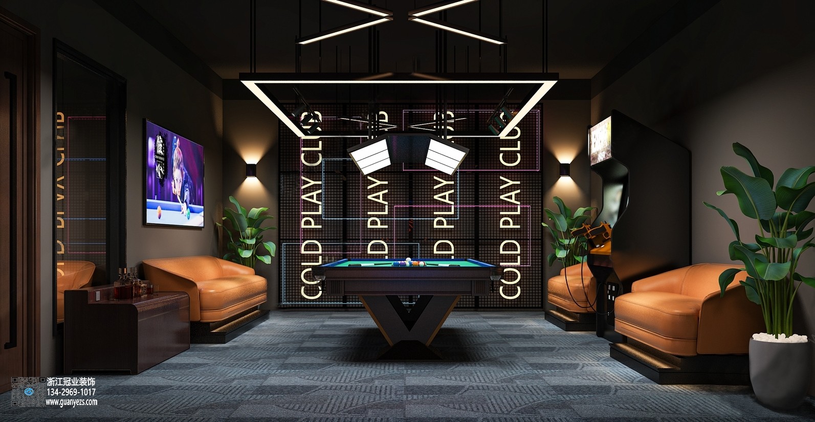 杭州臺(tái)球俱樂(lè)部裝修